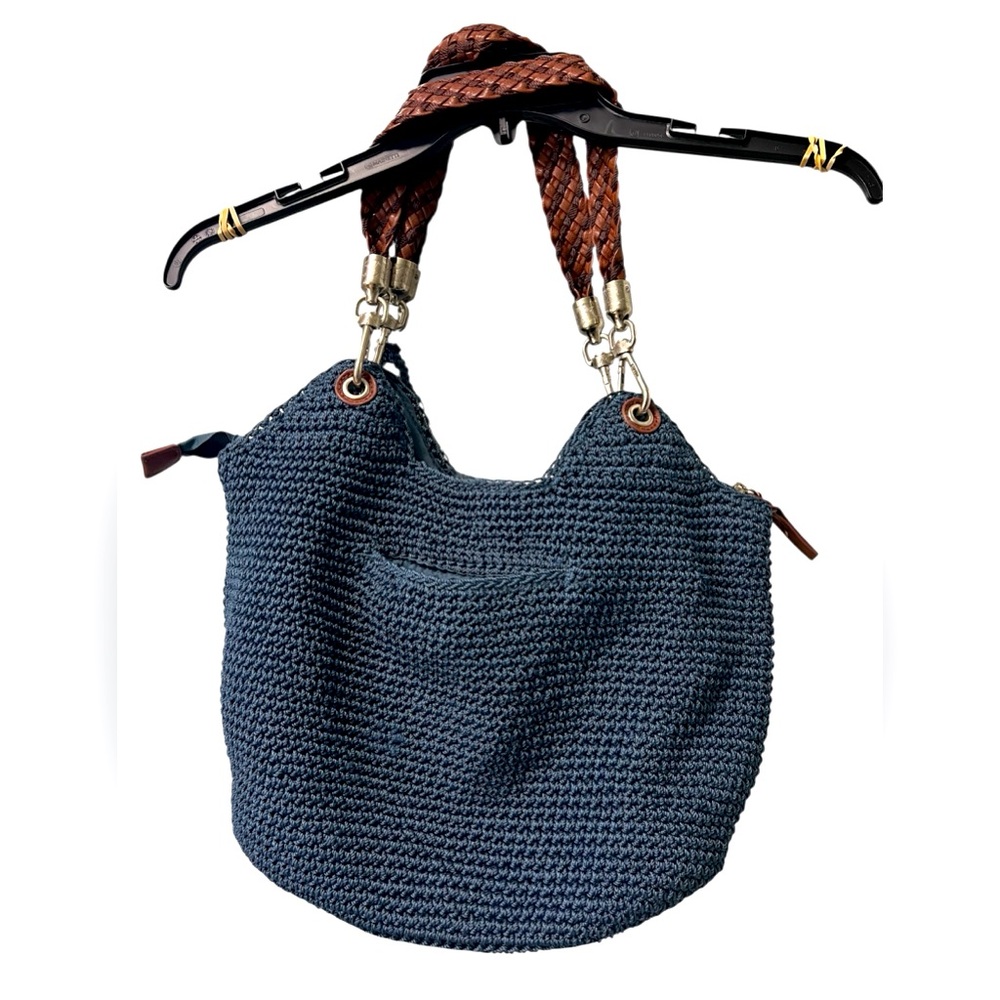 The Sak Blue Knit Braided Handle Shoulder Bag - Picture 4 of 16